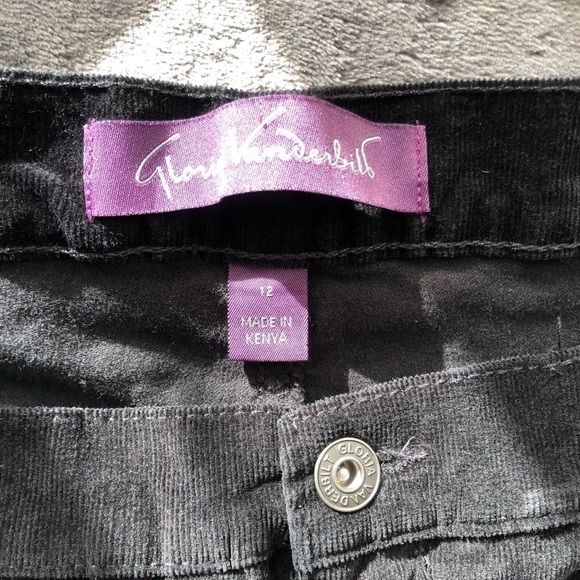 GLORIA Vanderbilt Black Corduroy velvet pants size 12 - Picture 5 of 8